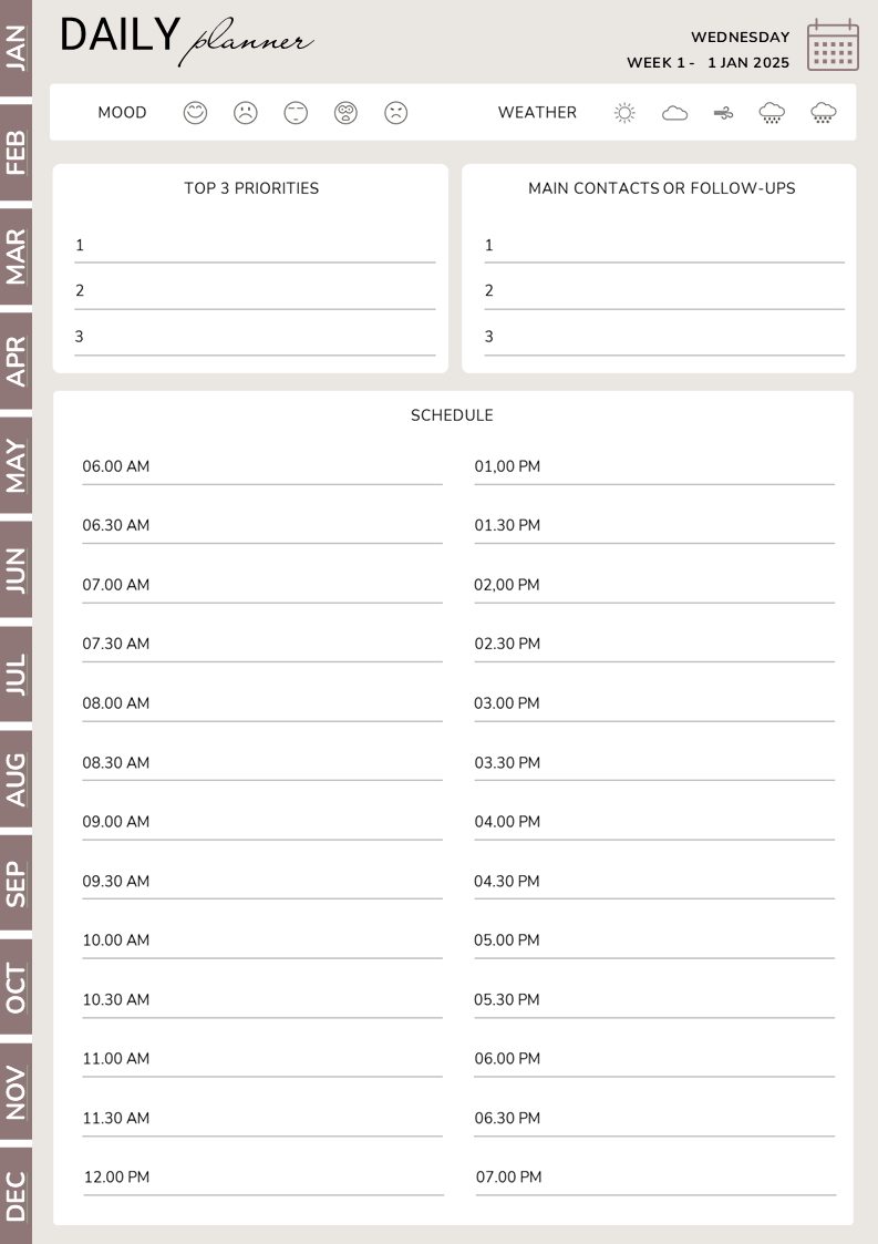 One Year Plan
