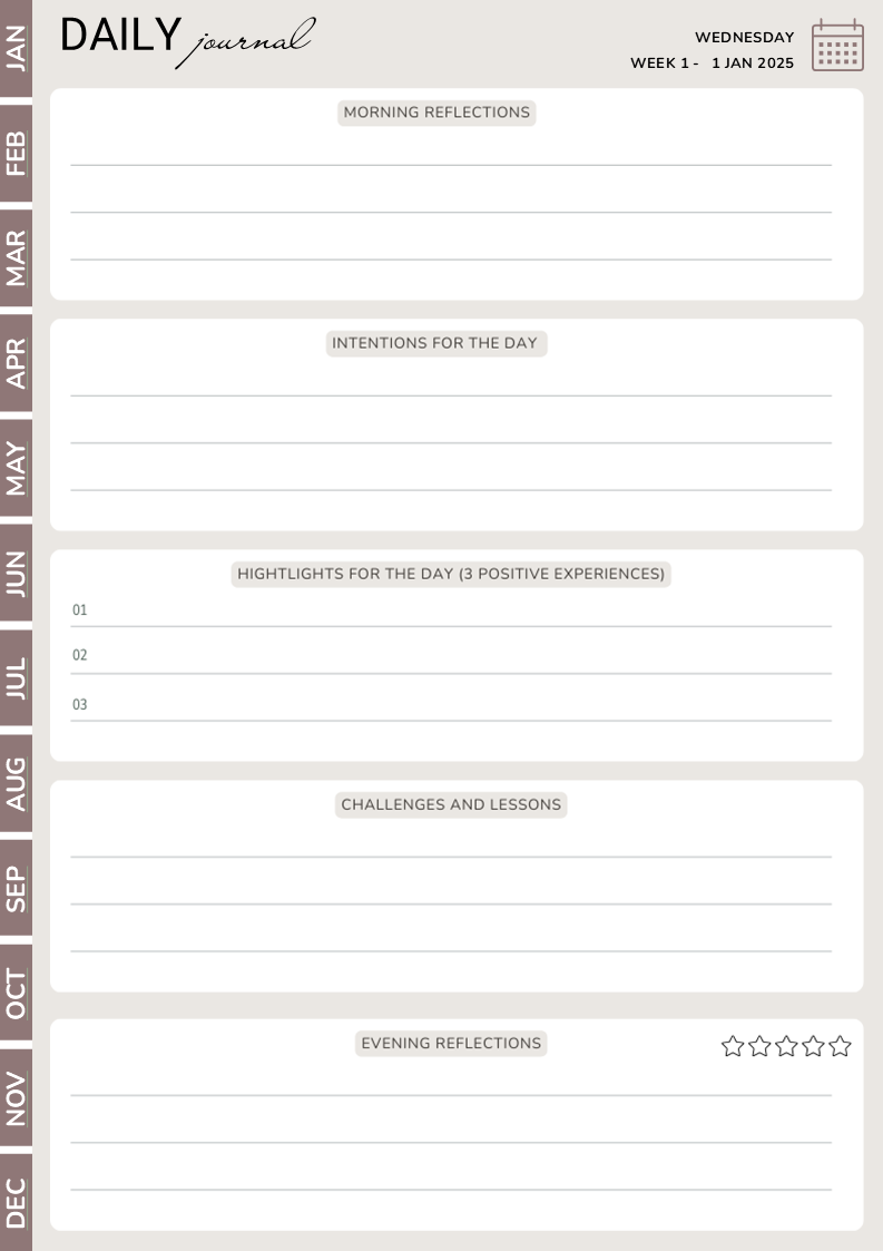 One Year Plan