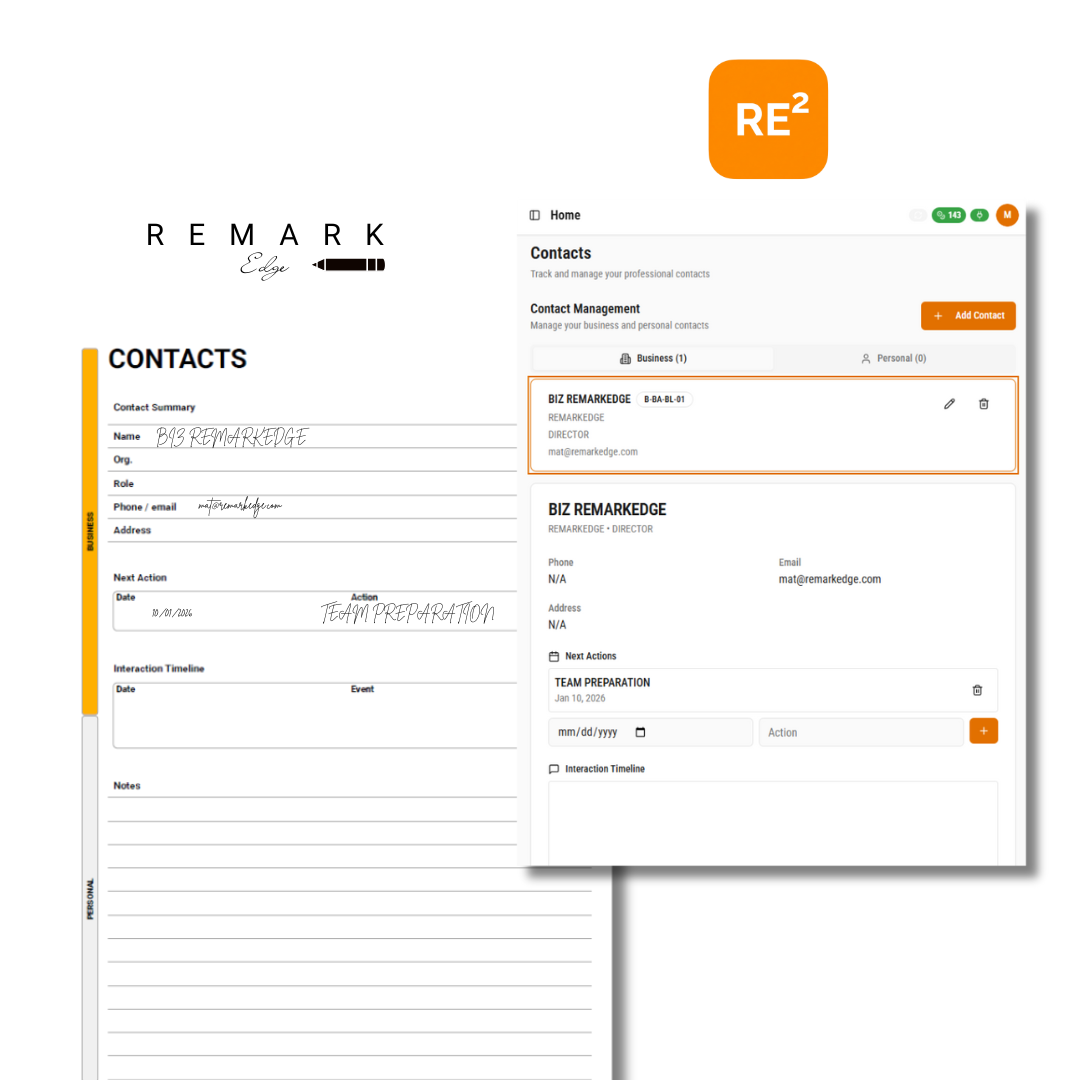 Engage: from reMarkable to Calendar & Contacts