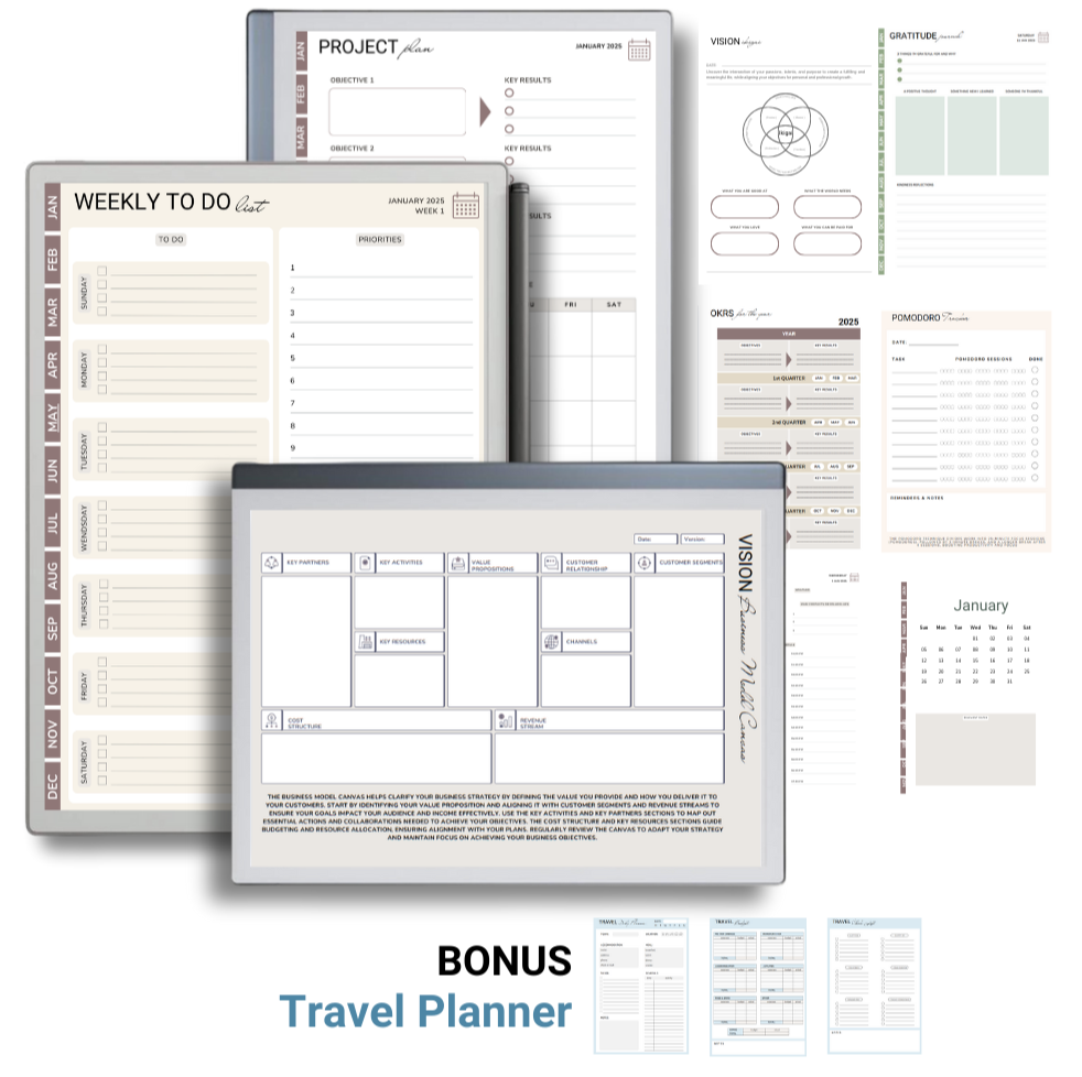 reMarkable Productivity & Balance Templates Bundle